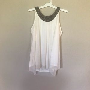 White chiffon top
